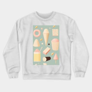 Sweet Treats - Pastel Colored Pattern Crewneck Sweatshirt